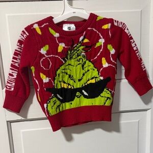 Kids Red Grinch Sweater with Sunglasses